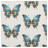 Navyblauw en gouden vlindernaadloos patroon stof (Swatch)