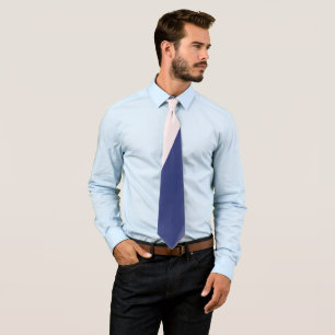 Navyblauw en Roze Diagonaal Kleurblok Ombre Stropdas