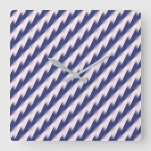 Navyblauw en Roze Diagonale Kleurblok Ombre Zig Vierkante Klok