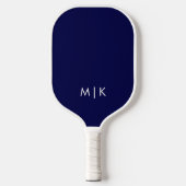 Navyblauw en Wit | Modern Monogram Pickleball Paddle (Voorkant)
