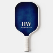 Navyblauw en wit monogram pickleballpaddle pickleball paddle (Voorkant)