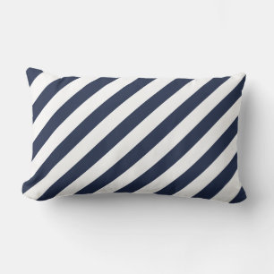 Navyblauw en witte strepen Nautilus kussen