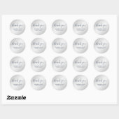 Navyblauw en zilver modern script bedankt ronde sticker (Vel)