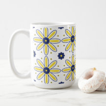 Navyblauw & Geel Mediterraan Madeliefjesteegsel