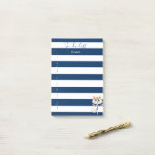 Navyblauw gestreept, Kitty, takenlijst Post-it® Notes (Op bureau)