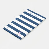 Navyblauw gestreept,Roze flamingo ,Takenlijst Post-it® Notes (Schuin)