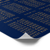 Navyblauw & Glam Goud Confetti Trouwstoelen Poster (Hoek)
