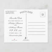 Navyblauw & Glam Zilver Confetti Save The Date Aankondigingskaart (Achterkant)