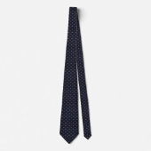 Navyblauw & Goud Kleine Kerstbomen Stropdas (Voorkant)