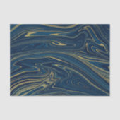 Navyblauw & Goud Modern Glam Marmer Elegant Tissuepapier (Voorkant)