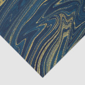 Navyblauw & Goud Modern Glam Marmer Elegant Tissuepapier (Detail)