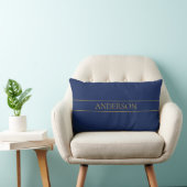 Navyblauw & Goud Naam Achternaam of Bedrijfsnaam Kussen (Stoel)