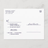 Navyblauw Gouden Folie Agate Huwelijksmaaltijd Keu Uitnodiging Briefkaart (Achterkant)