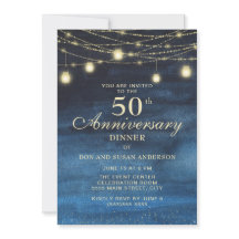 Navyblauw gouden glitter 50ste trouwdag