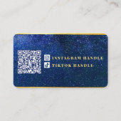 Navyblauw Gouden Klasse Elegant Vrouwelijk Hemels Visitekaartje (Achterkant)