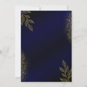 Navyblauw Gouden Luxe Trouw Uitnodiging (Achterkant)