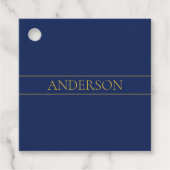 Navyblauw & Gouden naam Achternaam of Bedrijfsnaam Bedankjes Labels (Voorkant)