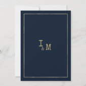 Navyblauw gouden schrijfmachinelettertype Save the Kaart (Achterkant)
