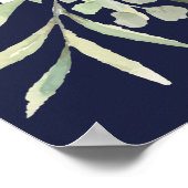 Navyblauw groen grafteken ter herdenking poster (Hoek)