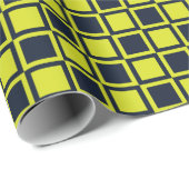 Navyblauw Groen Schachbrett  Cadeaupapier (Rol Hoek)
