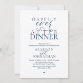 Navyblauw Happily Ever After diner moderne bruilof Kaart (Voorkant)