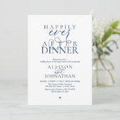 Navyblauw Happily Ever After diner moderne bruilof Kaart (Staand voorkant)