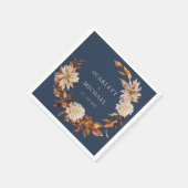 Navyblauw herfsthuwelijk servet (Hoek)