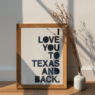 Navyblauw liefde van Texas en terug Poster