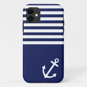 Navyblauw liefdesanker nautisch iPhone 11 hoesje