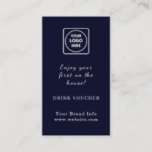 Navyblauw logo | Aangepaste drankbon voor zakelijk