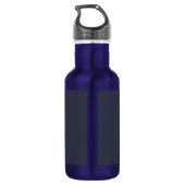Navyblauw minimalistisch monogram goud wit chic he waterfles  (Achterkant)