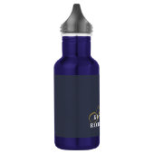 Navyblauw minimalistisch monogram goud wit chic he waterfles  (Links)