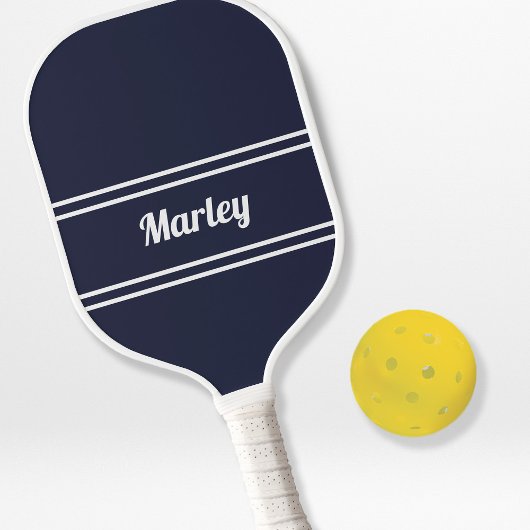 Navyblauw moderne naam professioneel monogram eenv pickleball paddle