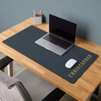 Navyblauw op maat goud retro naam minimalistisch h bureaumat