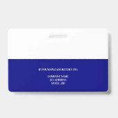 Navyblauw personeels-ID logo beveiliging horizonta Badge (Achterkant)