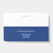 Navyblauw personeels-ID logo beveiliging horizonta Badge (Achterkant)