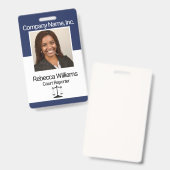 Navyblauw - Personeelsfoto Badge (Voor- en achterkant)
