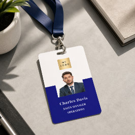Navyblauw personeelsfoto ID bedrijfsbeveiliging Badge