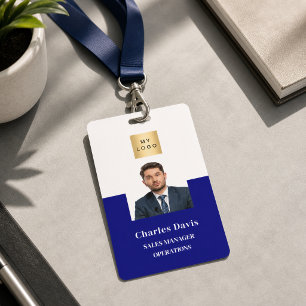 Navyblauw personeelsfoto ID bedrijfsbeveiliging Badge