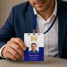 Navyblauw personeelsfoto ID bedrijfsbeveiliging