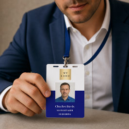 Navyblauw personeelsfoto ID bedrijfsbeveiliging Badge