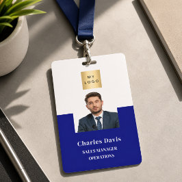 Navyblauw personeelsfoto ID bedrijfsbeveiliging Badge