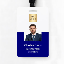 Navyblauw personeelsfoto ID bedrijfsbeveiliging Badge