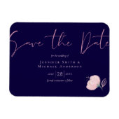 Navyblauw Roze Goud Trouwbudget Magneet (Horizontaal)