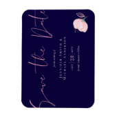 Navyblauw Roze Roze Goud Trouwbudget Magneet (Verticaal)