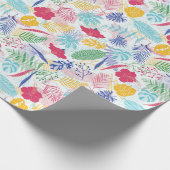 Navyblauw Roze Wilde Regenwoud Groen Huwelijk Cadeaupapier (Hoek)