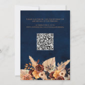 Navyblauw & Terracotta QR-code save the date Kaart (Achterkant)