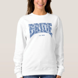Navyblauw toile BRUID feestelijke verlovingsborrel Trui
