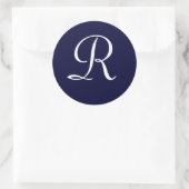 Navyblauw & Wit Monogram Initiaal Zegel "R" (Tas)