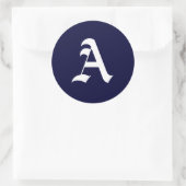 Navyblauw & Witte Monogram Eerste Zegels "A" (Tas)